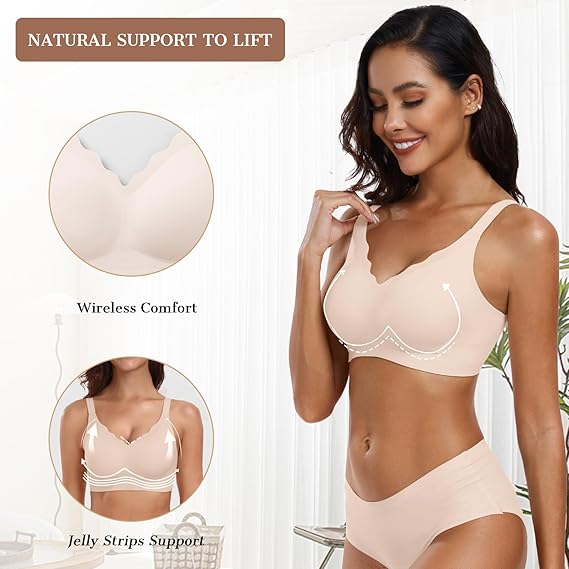 NESLEMY®Scalloped Wireless Push Up Bra