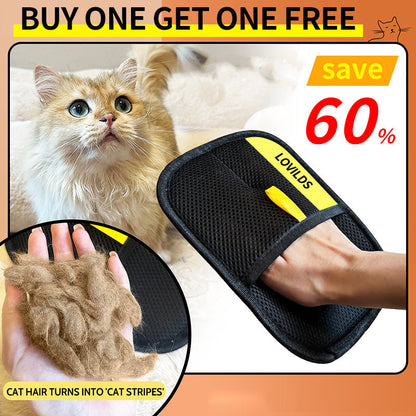 【✨Last Day Promotion 49% OFF】LOVILDS™ Pet Hair Removal Gloves for Cat & Dog | Reusable Electrostatic Double Sided Grooming Glove for Couch, Carpet, Clothing |⚡2025 Newly Upgraded Removal Tool