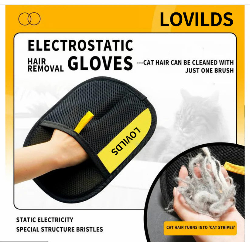 【✨Last Day Promotion 49% OFF】LOVILDS™ Pet Hair Removal Gloves for Cat & Dog | Reusable Electrostatic Double Sided Grooming Glove for Couch, Carpet, Clothing |⚡2025 Newly Upgraded Removal Tool