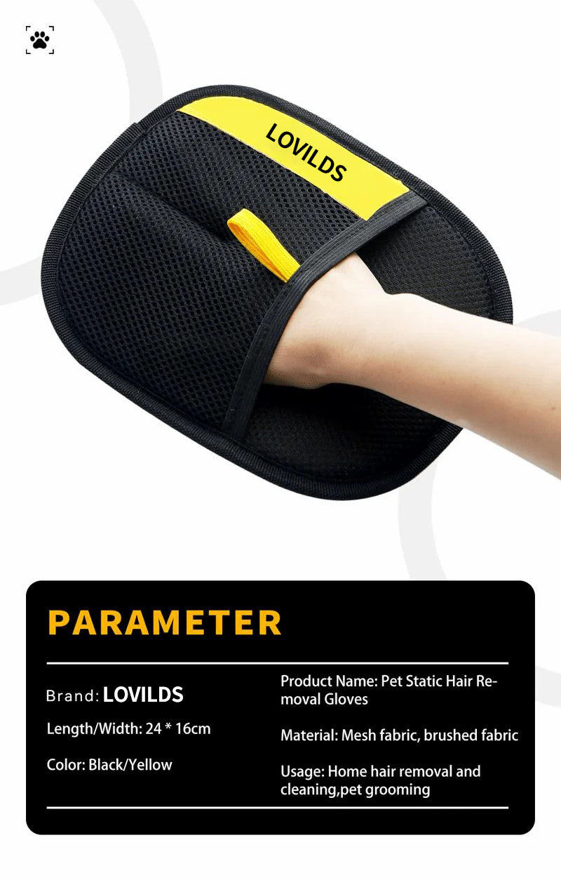 【✨Last Day Promotion 49% OFF】LOVILDS™ Pet Hair Removal Gloves for Cat & Dog | Reusable Electrostatic Double Sided Grooming Glove for Couch, Carpet, Clothing |⚡2025 Newly Upgraded Removal Tool