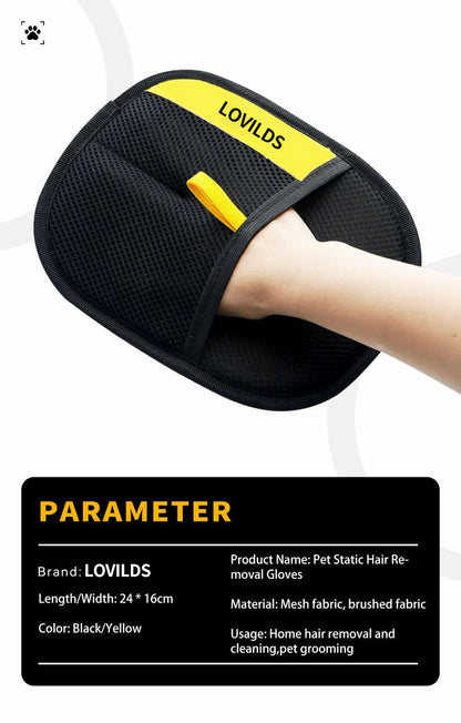 【✨Last Day Promotion 49% OFF】LOVILDS™ Pet Hair Removal Gloves for Cat & Dog | Reusable Electrostatic Double Sided Grooming Glove for Couch, Carpet, Clothing |⚡2025 Newly Upgraded Removal Tool
